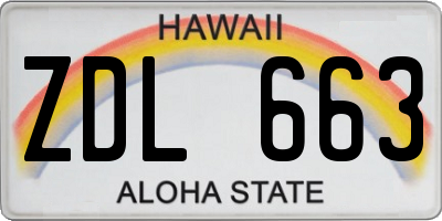 HI license plate ZDL663