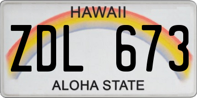 HI license plate ZDL673