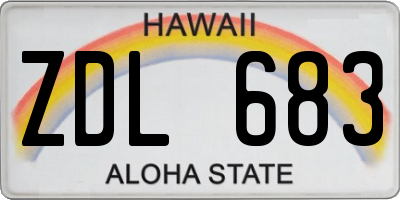 HI license plate ZDL683