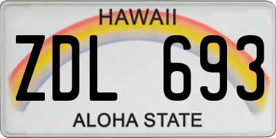 HI license plate ZDL693