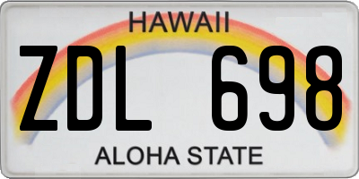 HI license plate ZDL698