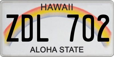 HI license plate ZDL702