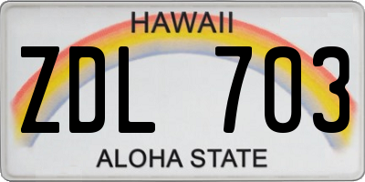 HI license plate ZDL703