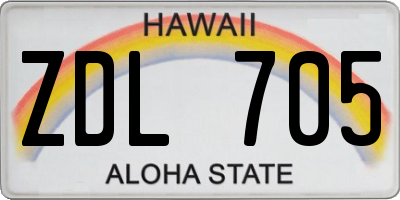 HI license plate ZDL705