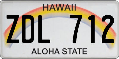 HI license plate ZDL712
