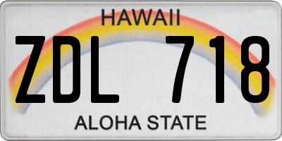 HI license plate ZDL718