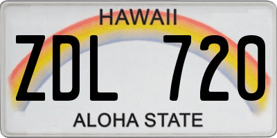 HI license plate ZDL720