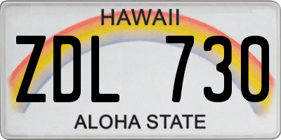 HI license plate ZDL730
