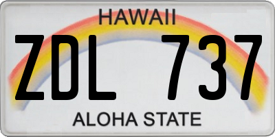 HI license plate ZDL737