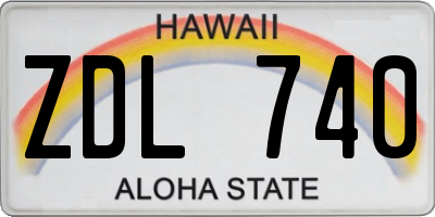 HI license plate ZDL740