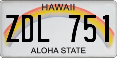 HI license plate ZDL751