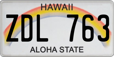 HI license plate ZDL763