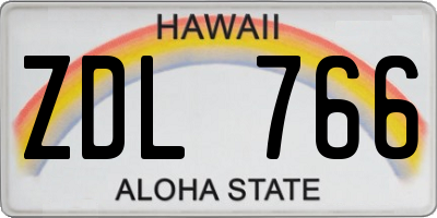 HI license plate ZDL766