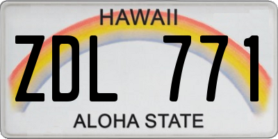 HI license plate ZDL771