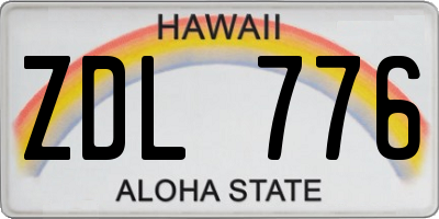 HI license plate ZDL776