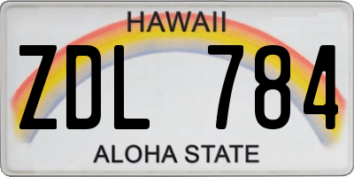 HI license plate ZDL784