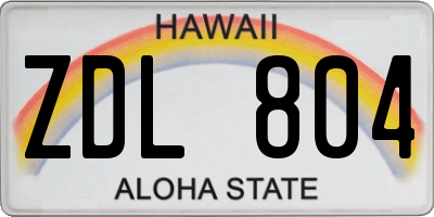 HI license plate ZDL804