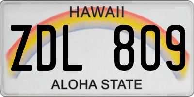 HI license plate ZDL809