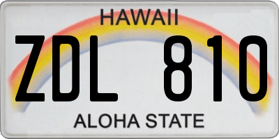HI license plate ZDL810