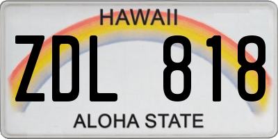 HI license plate ZDL818