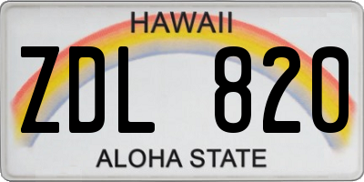 HI license plate ZDL820