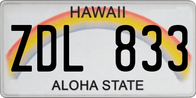 HI license plate ZDL833