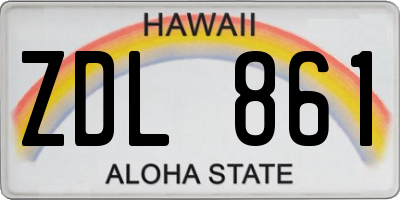 HI license plate ZDL861