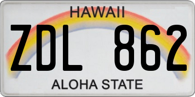 HI license plate ZDL862