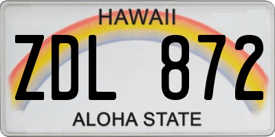 HI license plate ZDL872