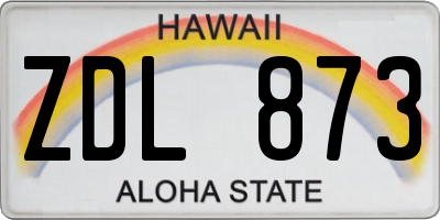 HI license plate ZDL873