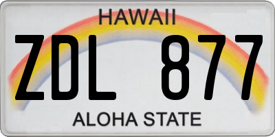 HI license plate ZDL877