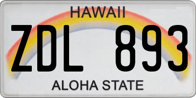 HI license plate ZDL893
