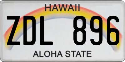 HI license plate ZDL896