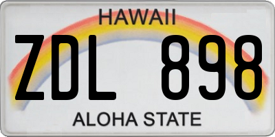 HI license plate ZDL898