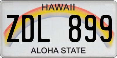 HI license plate ZDL899