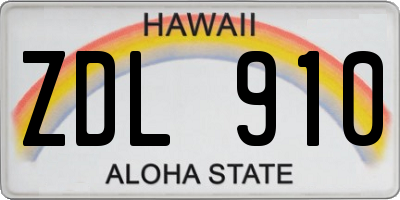 HI license plate ZDL910