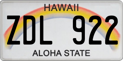 HI license plate ZDL922
