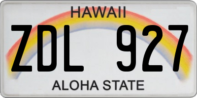 HI license plate ZDL927