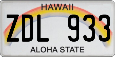 HI license plate ZDL933