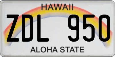 HI license plate ZDL950