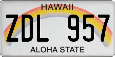 HI license plate ZDL957