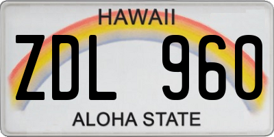 HI license plate ZDL960