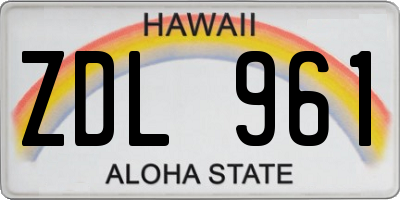 HI license plate ZDL961