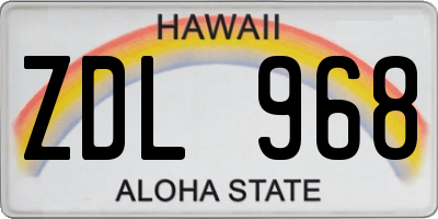 HI license plate ZDL968