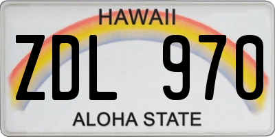 HI license plate ZDL970