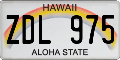 HI license plate ZDL975
