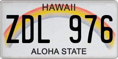 HI license plate ZDL976