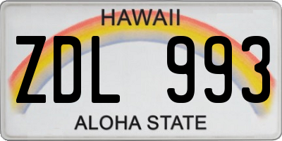 HI license plate ZDL993