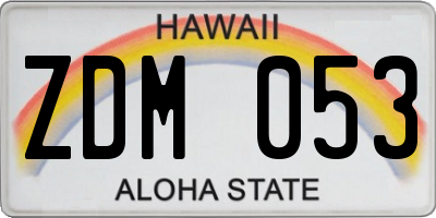 HI license plate ZDM053