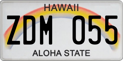 HI license plate ZDM055